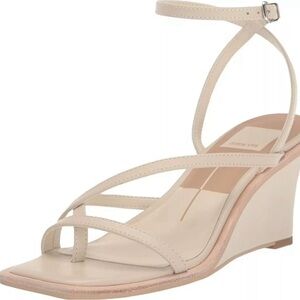Dolce Vita Womens Ivory Strappy Wedge Heel Sandal size 10 NEW